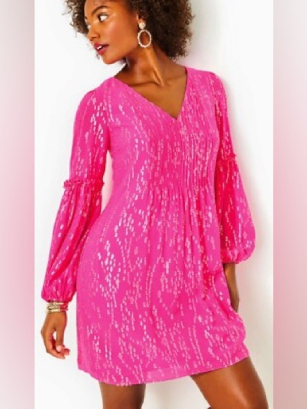 Lilly Pulitzer Cleme Dress Pink Palms